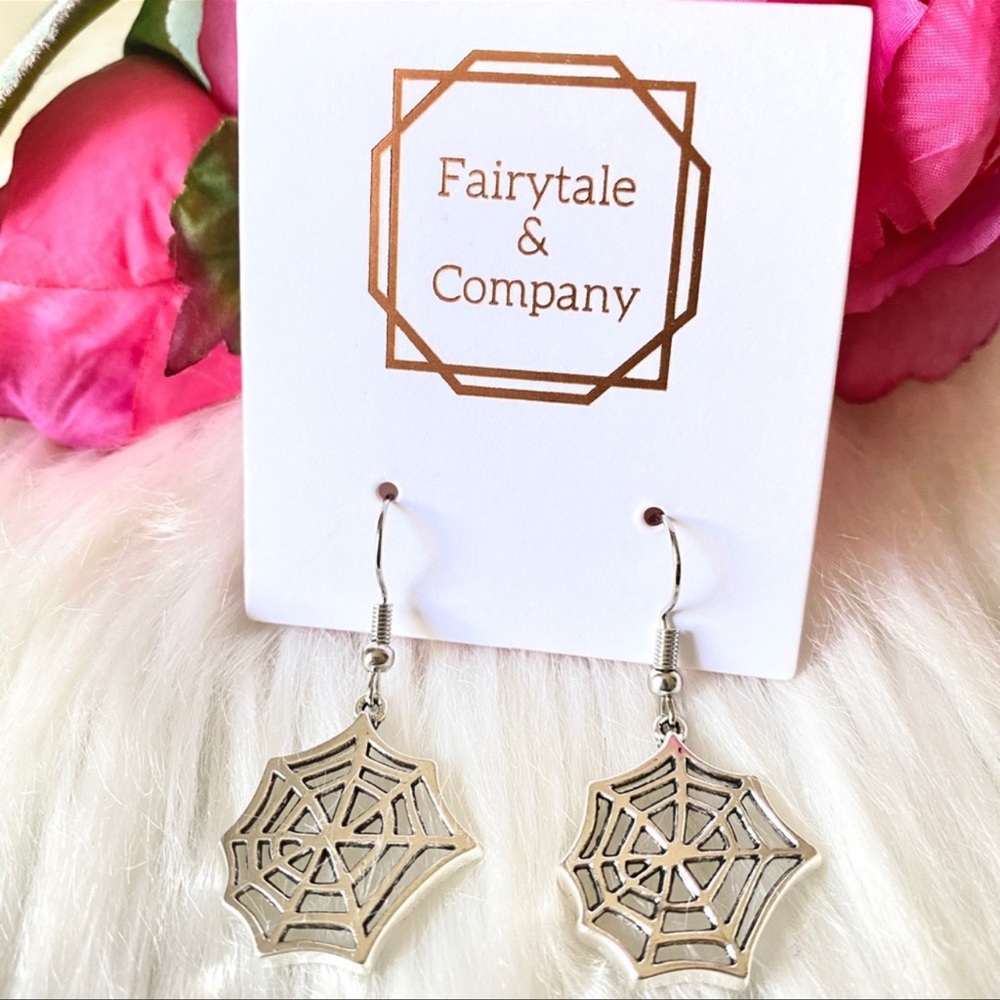 🕸Spiderweb Dangle Earrings Halloween - Picture 1 of 7